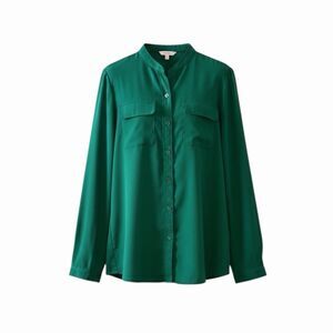 Isaac Mizrahi IMNYC Crepe Chiffon Button Front Blouse Top S